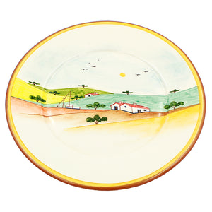 Hand-painted Portuguese Pottery Clay Terracotta Wall Plate