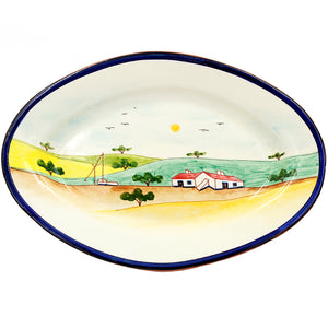 Hand-painted Portuguese Pottery Clay Terracotta Serving Platter