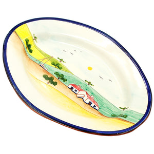 Hand-painted Portuguese Pottery Clay Terracotta Serving Platter