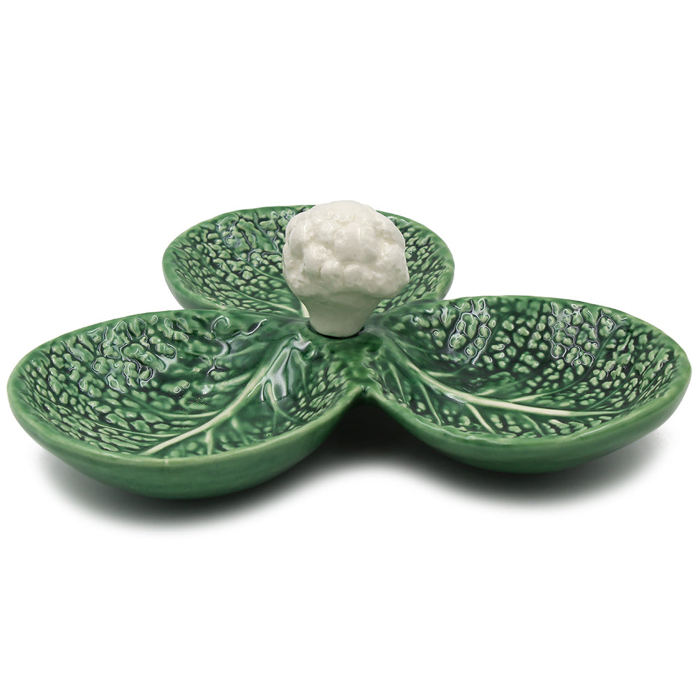 Hand-painted Traditional Portuguese Ceramic Cauliflower Olive Dish