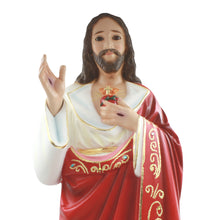 Load image into Gallery viewer, 25&quot; Hand-painted Sacred Heart of Jesus Religious Statue Made in Portugal
