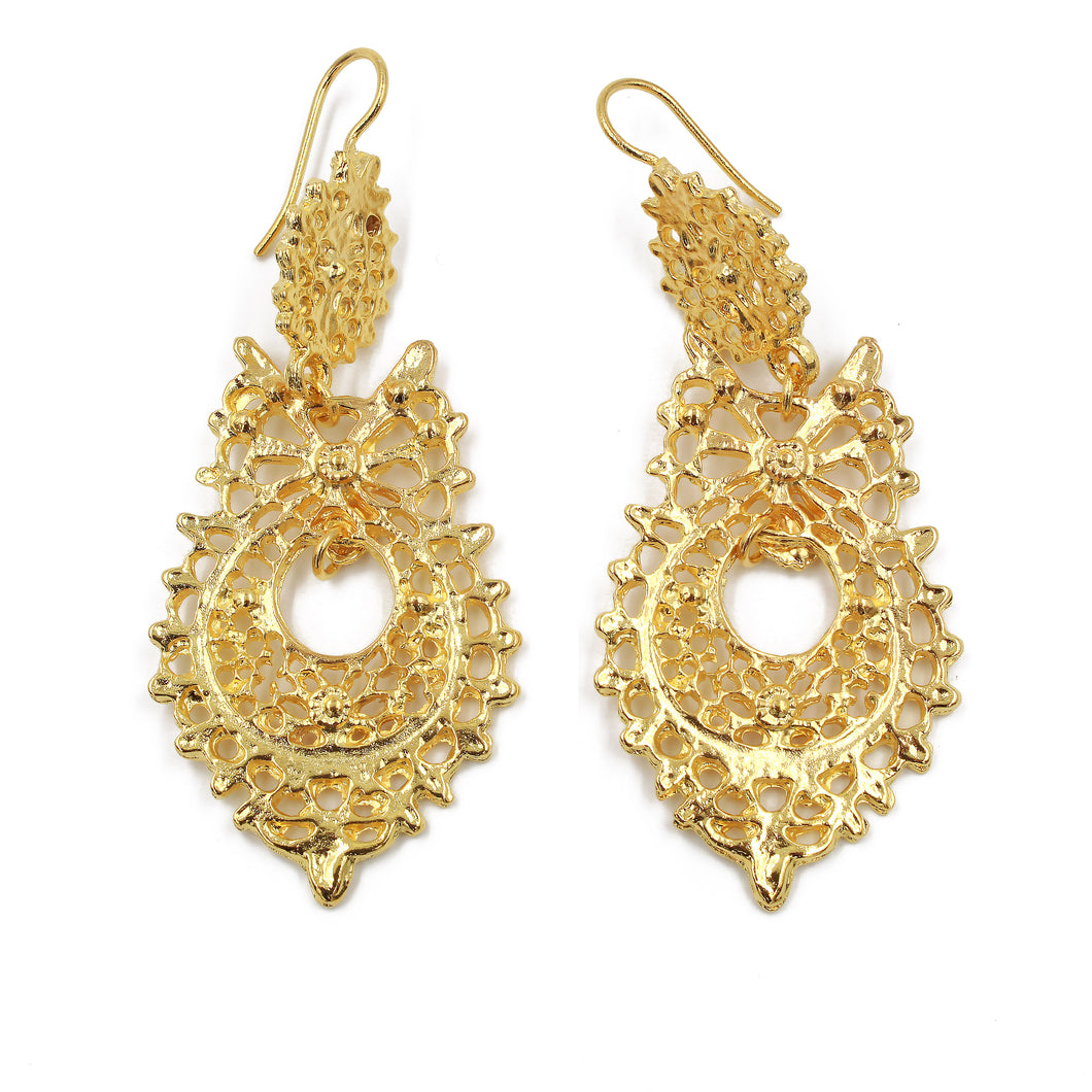 Traditional Portuguese Filigree Costume Queen Earrings