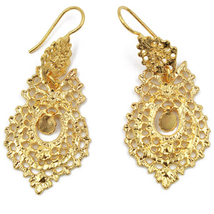 Traditional Portuguese Filigree Costume Queen Earrings