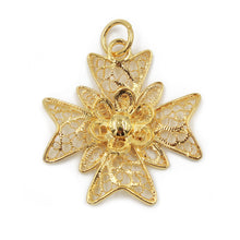 Load image into Gallery viewer, Traditional Portuguese Filigree Costume Malta Cross Pendant
