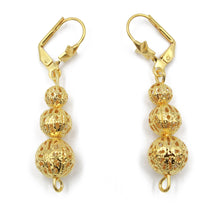 Load image into Gallery viewer, Traditional Portuguese Filigree Costume Earrings with 3 Balls
