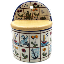 Load image into Gallery viewer, Hand-Painted Portuguese Ceramic Colored Mosaic Salt Holder
