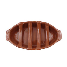 Load image into Gallery viewer, Portuguese Clay Terracotta Sausage Roaster with Blue Tile Design
