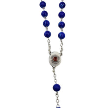 Load image into Gallery viewer, Our Lady of Fatima Royal Blue Marble Beads Rosary
