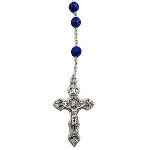 Our Lady of Fatima Royal Blue Marble Beads Rosary