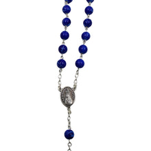 Load image into Gallery viewer, Our Lady of Fatima Royal Blue Marble Beads Rosary
