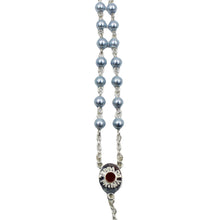 Load image into Gallery viewer, Our Lady of Fatima Small Blue Pearl Shiny Beads Rosary
