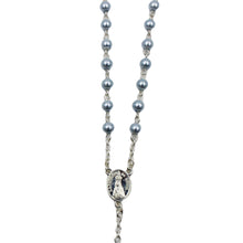 Load image into Gallery viewer, Our Lady of Fatima Small Blue Pearl Shiny Beads Rosary
