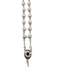 Load image into Gallery viewer, Our Lady of Fatima Light Pink Shiny Pearl Beads Rosary
