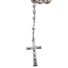 Load image into Gallery viewer, Our Lady of Fatima Light Pink Shiny Pearl Beads Rosary
