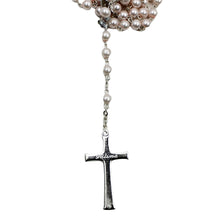 Load image into Gallery viewer, Our Lady of Fatima Light Pink Shiny Pearl Beads Rosary
