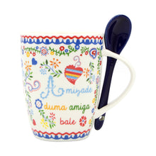 Load image into Gallery viewer, Portuguese Ceramic Coffee Mug With Spoon Souvenir From Portugal
