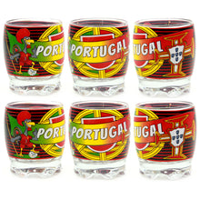 Load image into Gallery viewer, Portugal Flag and Barcelos Rooster Glass Shot Souvenir - Set of 6
