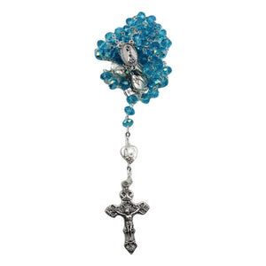 Handmade in Portugal Blue Faceted Glass Beads Our Lady of Fatima Rosary