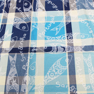 100% Cotton Portuguese Sardine Blue Made in Portugal Tablecloth