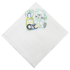 Portuguese Embroidered 2-Piece Cotton Baby Burp Cloth Set