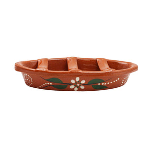 João Vale Hand Painted Terracotta Oval Sausage Roaster