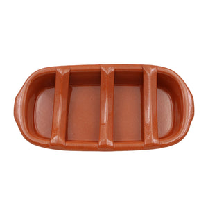 João Vale Hand Painted Terracotta Portuguese Rectangular Sausage Roaster