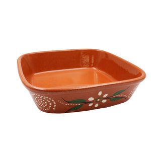 João Vale Hand-Painted Traditional Clay Terracotta Cooking Pot Square Roaster