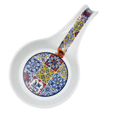 Load image into Gallery viewer, Portugal Tile Azulejo Themed Spoon Rest with Wooden Base - Various Colors
