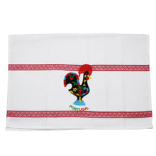 Load image into Gallery viewer, 100% Cotton Embroidered Portuguese Good Luck Rooster Decorative Kitchen Dish Towel - Set of 2
