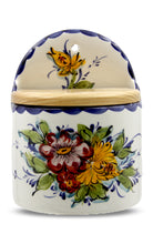 Load image into Gallery viewer, Hand-Painted Portuguese Ceramic Made in Portugal Floral Salt Holder
