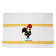 Load image into Gallery viewer, 100% Cotton Embroidered Portuguese Good Luck Rooster Decorative Kitchen Dish Towel - Set of 2
