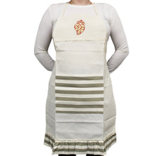 Load image into Gallery viewer, 100% Cotton Viana Heart Red Gold with Ruffles Apron
