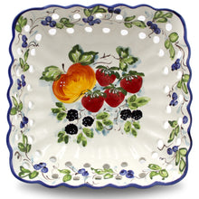 Load image into Gallery viewer, Hand-Painted Traditional Floral Ceramic Footed Fruit Bowl
