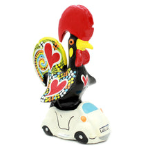 Load image into Gallery viewer, Hand-painted Traditional Portuguese Ceramic Decorative Rooster With Car
