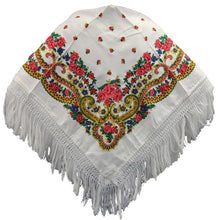 Load image into Gallery viewer, Portuguese Folklore Regional Half Head Viana Scarf Shawl With Fringe
