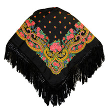 Load image into Gallery viewer, Portuguese Folklore Regional Half Head Viana Scarf Shawl With Fringe
