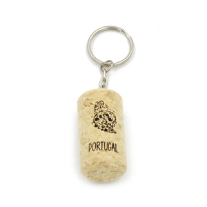 Handmade 100% Natural Portuguese Cork Keychain - Set of 3