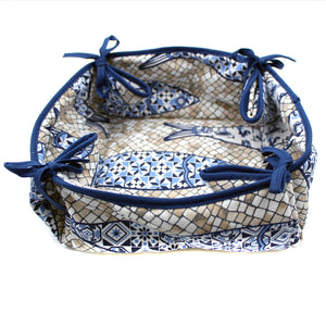 100% Cotton Cobblestone and Sardines Bread Basket