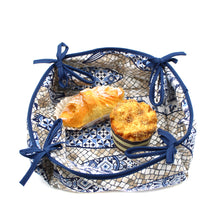 Load image into Gallery viewer, 100% Cotton Cobblestone and Sardines Oven Mitt, Bread Basket, and Pot Holder Set
