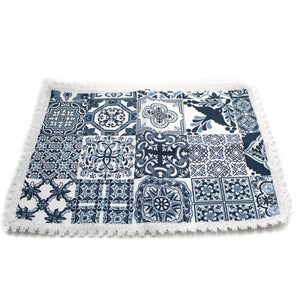 Blue Tile Azulejo Cotton Placemats - Set of 4