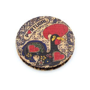 Traditional Portuguese Rooster Metal Pocket Mirror Souvenir