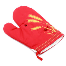 Load image into Gallery viewer, 100% Cotton Oven Mitt and Pot Holder Set With Embroidered Design
