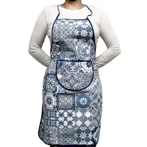 100% Cotton Blue and White Tile Azulejo Apron