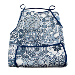 100% Cotton Blue and White Tile Azulejo Apron