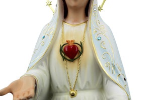 32" Hand-Painted Immaculate Sacred Heart of Mary Religious Statue