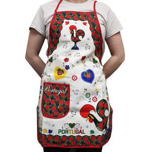 100% Cotton Traditional Portuguese Rooster Kitchen Apron - Various Colors