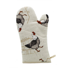 Load image into Gallery viewer, 100% Cotton Farmhouse Rooster Oven Mitt and Pot Holder Set
