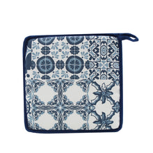 Load image into Gallery viewer, 100% Cotton Portugal Blue Tile Azulejo Oven Mitt and Pot Holder Set
