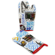 Load image into Gallery viewer, 100% Cotton Porto City Themed Oven Mitts Set of 2 - Various Colors
