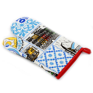 100% Cotton Porto City Themed Oven Mitts Set of 2 - Various Colors